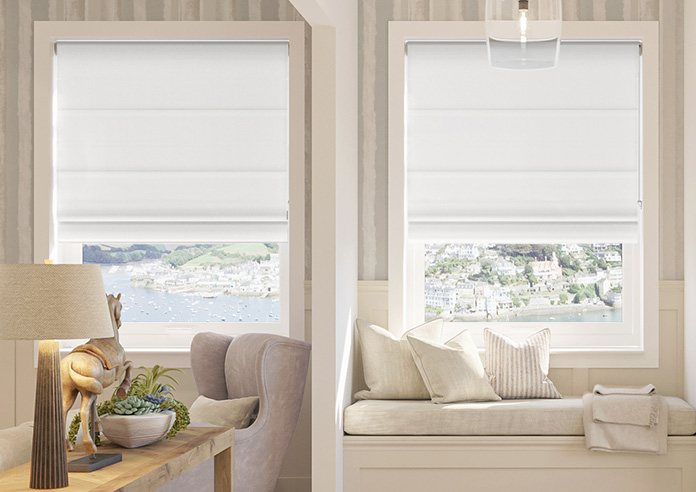 Esme, Phantom White - Motorised Roman Blind - Image 3